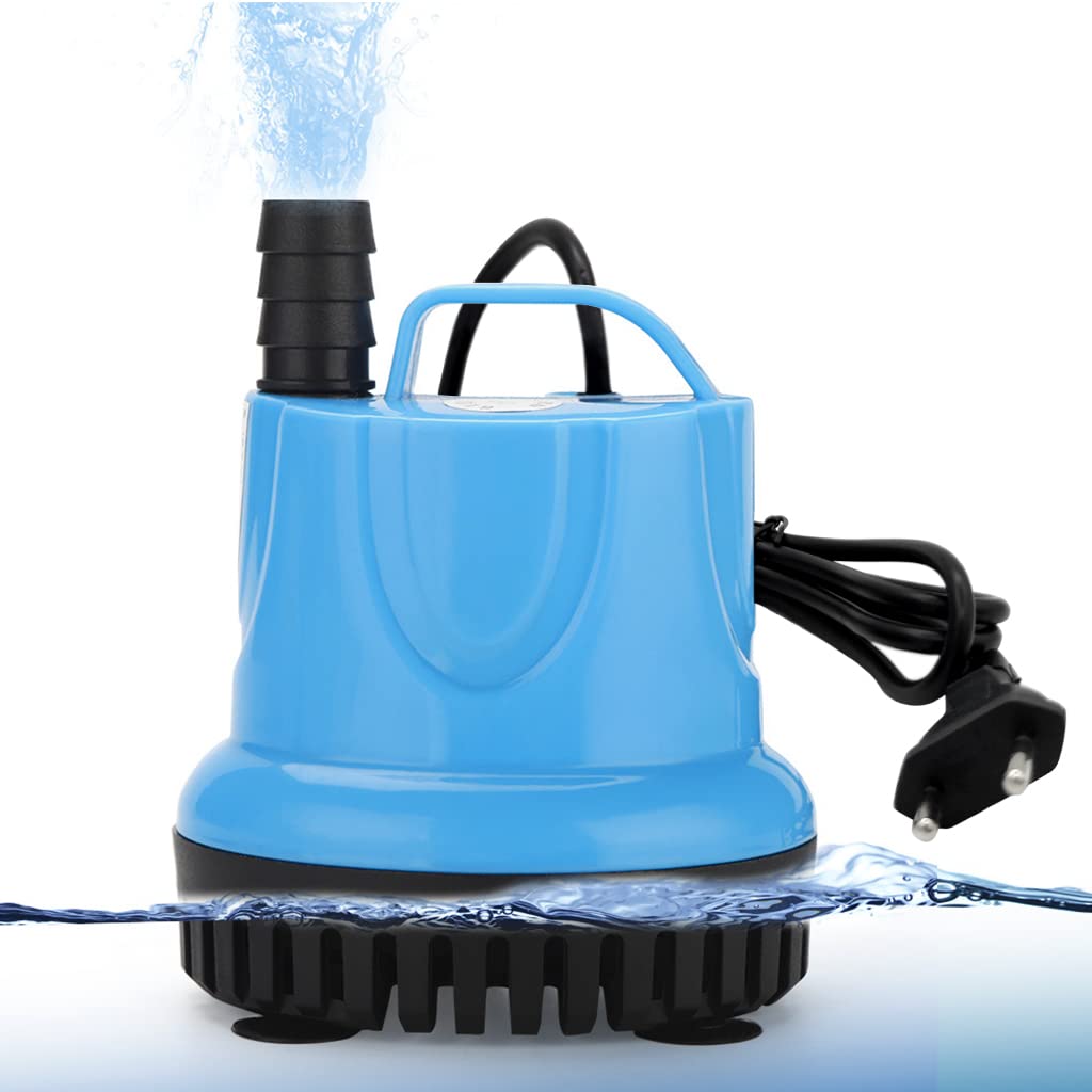 Qpets 1200L/H Submersible Water Fountain Pump, Mini Water Pump for Pond, 25W Power Large Water Pump for Fountain, Water Circulation Pumps with Suction Cup Bottom for Fish Garden (Blue) Qpets 1200L/H Submersible Water Fountain Pump, Mini Water Pump for Pond, 25W Power Large Water Pump for Fountain, Water Circulation Pumps with Suction Cup Bottom for Fish Garden (Blue)